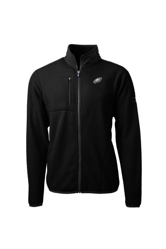 Men's Cutter & Buck Black Philadelphia Eagles Big & Tall Cascade Eco Sherpa Fleece Full-Zip Jacket