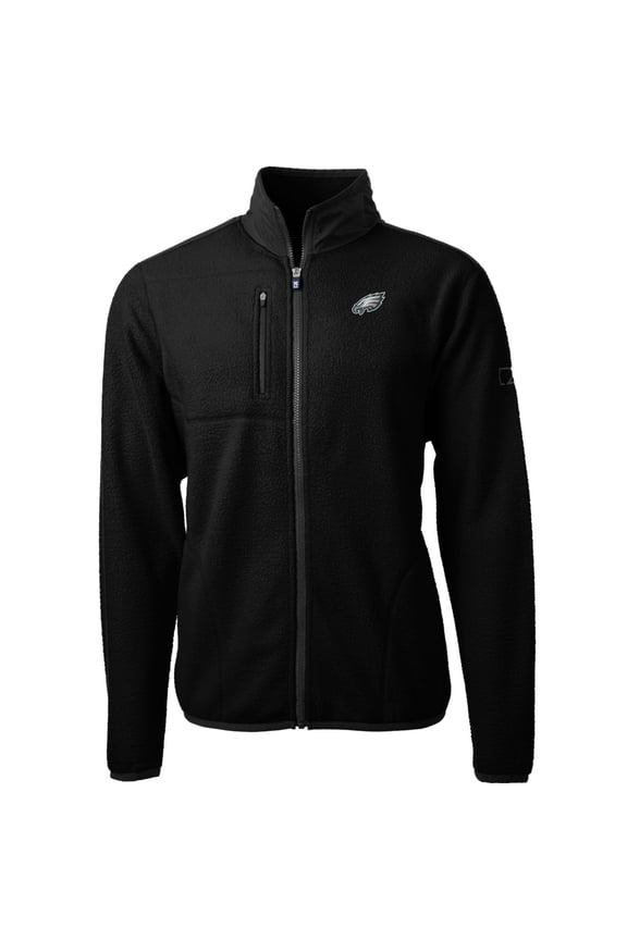 Men's Cutter & Buck Black Philadelphia Eagles Cascade Eco Sherpa Fleece Full-Zip Jacket