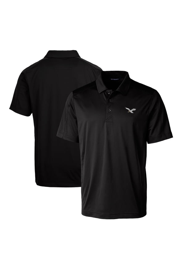Men's Cutter & Buck  Black Philadelphia Eagles Gridiron Classics Big & Tall Prospect Textured Stretch Polo