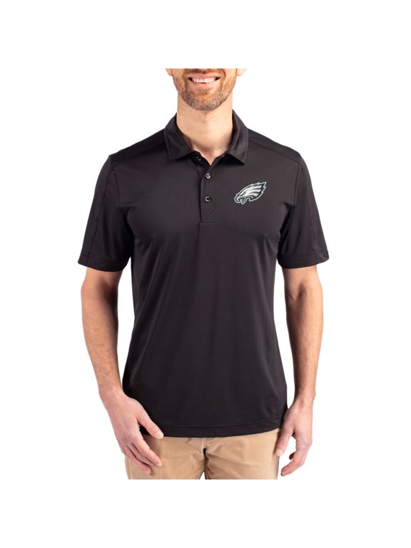 Men's Cutter & Buck Black Philadelphia Eagles Prospect Textured Stretch Polo