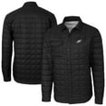 thumbnail image 1 of Men's Cutter & Buck  Black Philadelphia Eagles  Rainier PrimaLoft Eco Insulated Quilted Full-Snap Shacket, 1 of 3