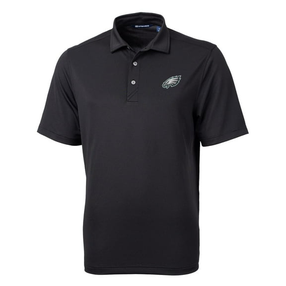 Men's Cutter & Buck Black Philadelphia Eagles Virtue Eco Pique Recycled Polo