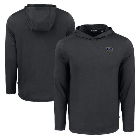 Men's Cutter & Buck Black Pitt Panthers Coastline Epic Comfort Eco Recycled Long Sleeve Hoodie T-Shirt