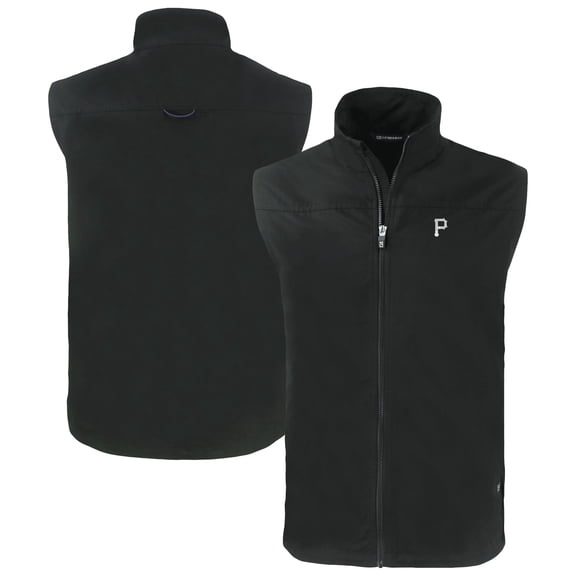 Men's Cutter & Buck Black Pittsburgh Pirates Charter Eco Recycled Full-Zip Vest