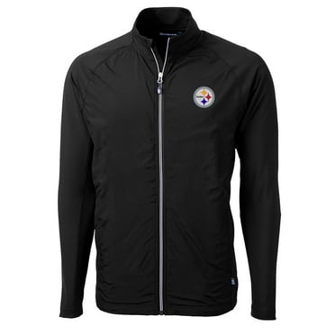 Men's Cutter & Buck Black Pittsburgh Steelers Adapt Eco Knit Full-Zip Jacket