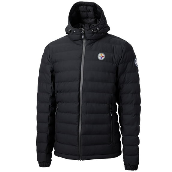 Men's Cutter & Buck Black Pittsburgh Steelers Mission Ridge Repreve Full-Zip Puffer Jacket