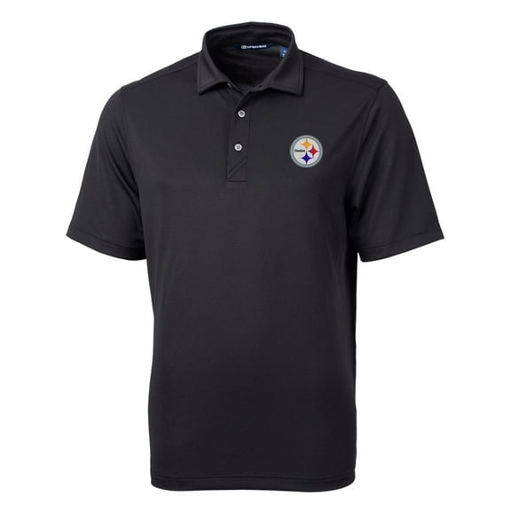 Men's Cutter & Buck Black Pittsburgh Steelers Virtue Eco Pique Recycled Polo