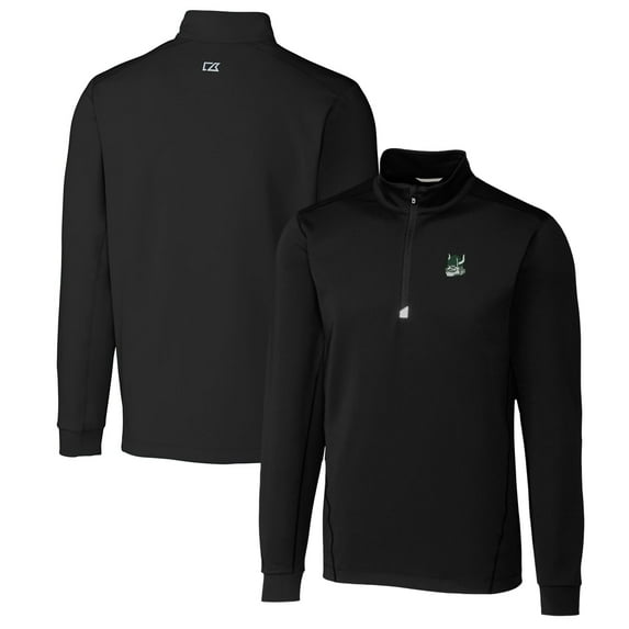 Men's Cutter & Buck Black Portland State Vikings Traverse Stretch Quarter Zip-Pullover Top