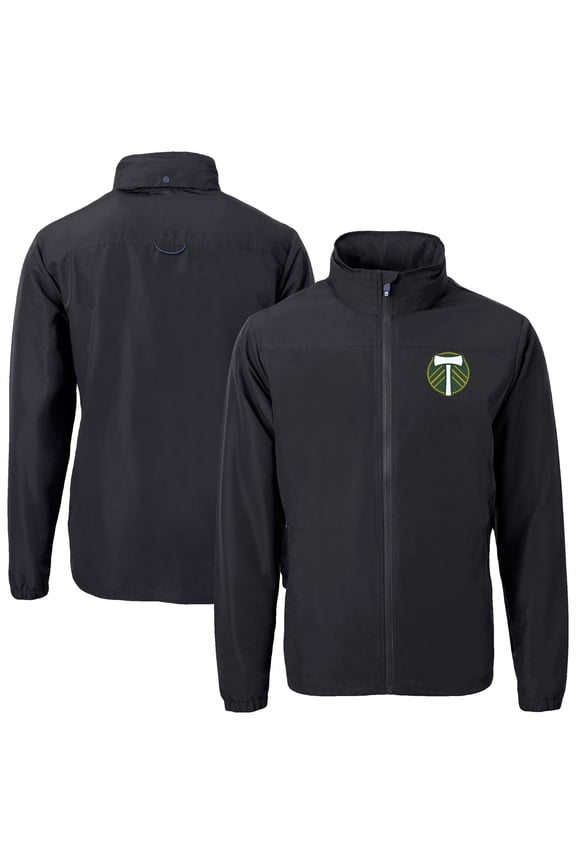 Men's-Cutter & Buck  Black Portland Timbers Charter Eco Recycled Full-Zip Jacket