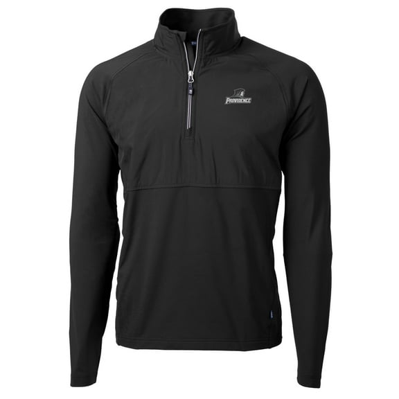 Men's Cutter & Buck Black Providence Friars Adapt Eco Knit Hybrid Recycled Quarter-Zip Pullover Top