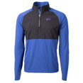 thumbnail image 1 of Men's Cutter & Buck Black/Royal Buffalo Bills Adapt Eco Knit Hybrid Recycled Quarter-Zip Raglan Jacket, 1 of 1