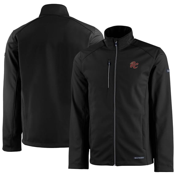 Men's Cutter & Buck Black Sacramento River Cats Evoke Eco Softshell Recycled Full-Zip Jacket