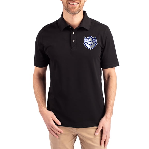 Men's Cutter & Buck Black Saint Louis Billikens Advantage Eco Pique Tri-Blend Polo
