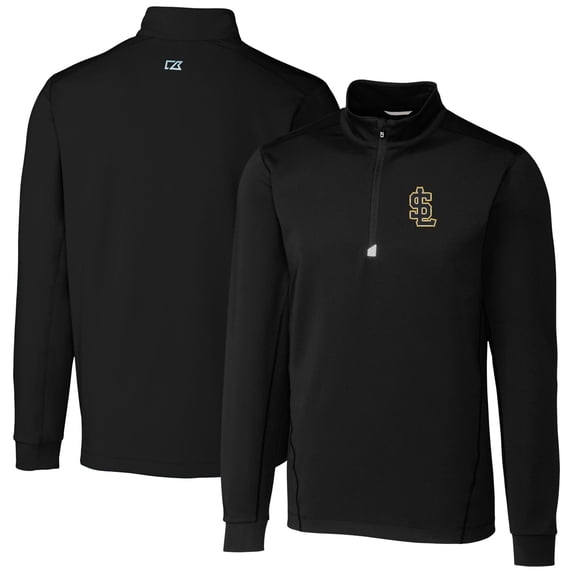 Men's Cutter & Buck Black Salt Lake Bees Traverse Stretch Quarter-Zip Pullover Top