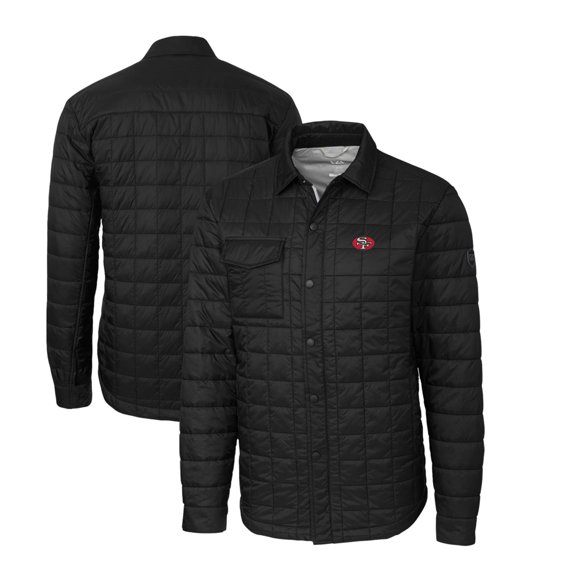 Men's Cutter & Buck Black San Francisco 49ers Throwback Logo Big & Tall Rainier PrimaLoft Eco Insulated Quilted