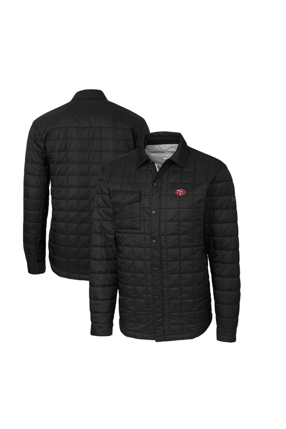 Men's Cutter & Buck Black San Francisco 49ers Throwback Logo Big & Tall Rainier PrimaLoft Eco Insulated Quilted