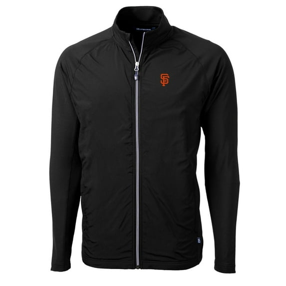 Men's Cutter & Buck Black San Francisco Giants Big & Tall Adapt Eco Knit Full-Zip Jacket