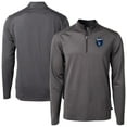 thumbnail image 1 of Men's-Cutter & Buck  Black San Jose Earthquakes Virtue Eco Pique Micro Stripe Recycled Quarter-Zip Top, 1 of 3
