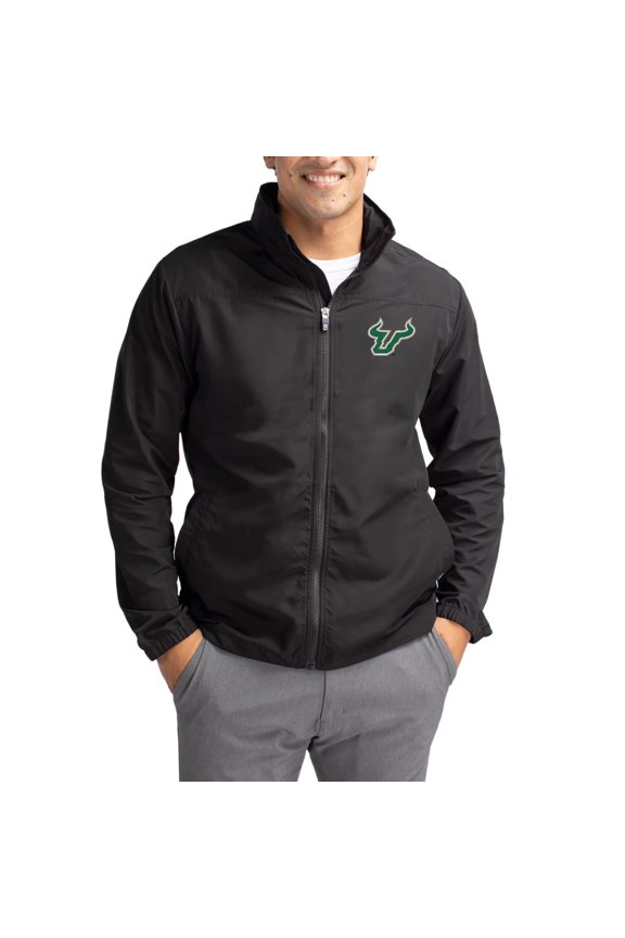 Men's Cutter & Buck Black South Florida Bulls Charter Eco Recycled Full-Zip Jacket