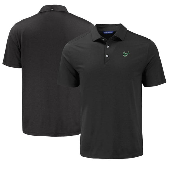 Men's Cutter & Buck Black South Florida Bulls Coastline Epic Comfort Eco Recycled Polo