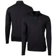 thumbnail image 1 of Men's Cutter & Buck Black Southern Illinois Salukis Team Big & Tall Virtue Eco Pique Recycled Quarter-Zip Pullover Top, 1 of 3