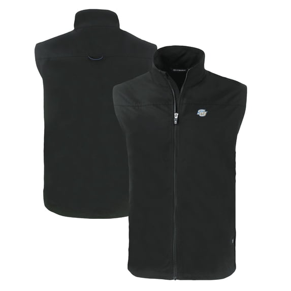 Men's Cutter & Buck Black Southern University Jaguars Big & Tall Charter Eco Full-Zip Vest