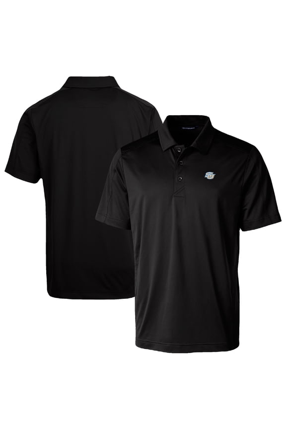 Men's Cutter & Buck Black Southern University Jaguars Prospect Eco Textured Stretch Recycled Polo