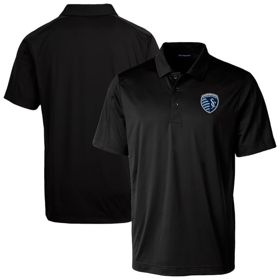 Men's-Cutter & Buck Black Sporting Kansas City Big & Tall Prospect Eco Textured Stretch Recycled Polo