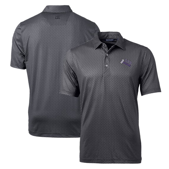 Men's Cutter & Buck Black Stephen F Austin Lumberjacks Pike Banner Stretch Polo