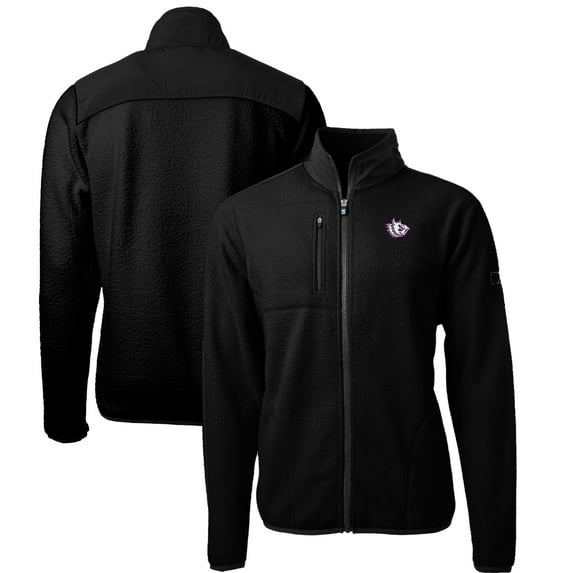 Men's Cutter & Buck Black TCU Horned Frogs Cascade Eco Sherpa Fleece Full-Zip Jacket