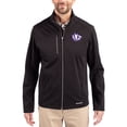 thumbnail image 1 of Men's Cutter & Buck Black TCU Horned Frogs Evoke Eco Softshell Recycled Full-Zip Jacket, 1 of 2
