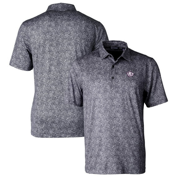 Men's Cutter & Buck Black TCU Horned Frogs Pike Constellation Stretch Polo