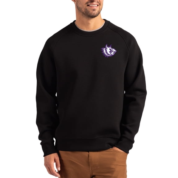 Men's Cutter & Buck Black TCU Horned Frogs Roam Recycled Pullover