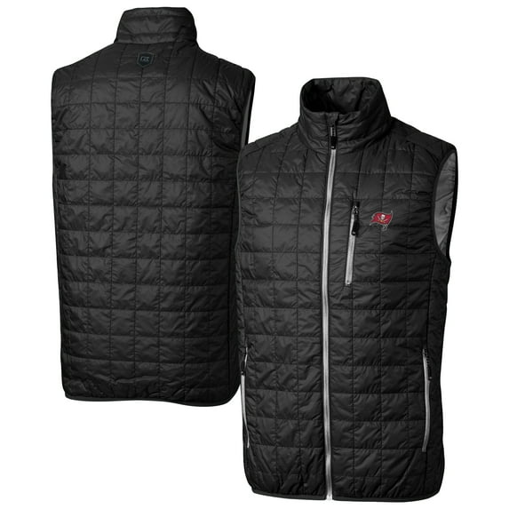 Men's Cutter & Buck Black Tampa Bay Buccaneers Rainier PrimaLoft Eco Insulated Full-Zip Puffer Vest