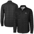 thumbnail image 1 of Men's Cutter & Buck Black Tampa Bay Rays Rainier PrimaLoft- Eco Insulated Quilted Full-Zip Shirt Jacket, 1 of 3