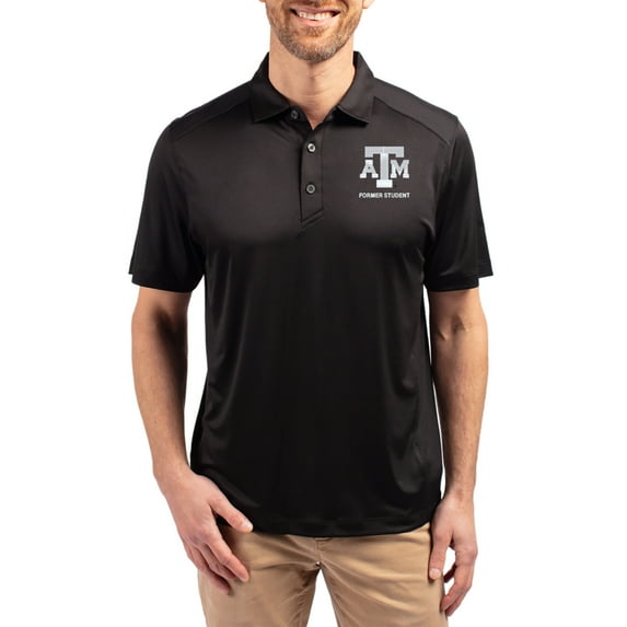 Men's-Cutter & Buck Black Texas A&M Aggies Forge Eco Stretch Recycled Polo