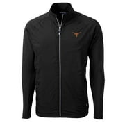 Men's Cutter & Buck Black Texas Longhorns Adapt Eco Knit Full-Zip Jacket