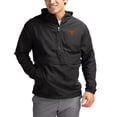 thumbnail image 1 of Men's Cutter & Buck Black Texas Longhorns Charter Eco Recycled Half-Zip Anorak Jacket, 1 of 2