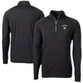 thumbnail image 1 of Men's Cutter & Buck Black Texas Rangers City Connect Adapt Eco Knit Stretch Recycled Quarter-Zip Pullover Top, 1 of 3