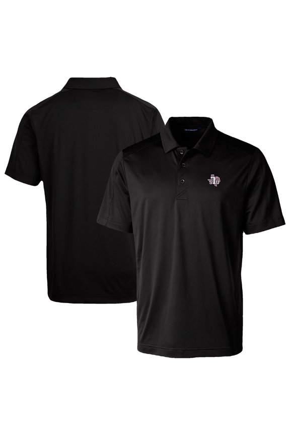 Men's Cutter & Buck Black Texas Southern Tigers Prospect Eco Textured Stretch Recycled Polo