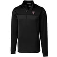 thumbnail image 1 of Men's Cutter & Buck Black Texas Tech Red Raiders Big & Tall Traverse Stripe Half-Zip Pullover Jacket, 1 of 1