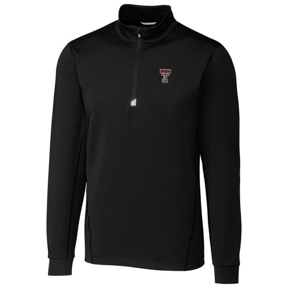 Men's Cutter & Buck Black Texas Tech Red Raiders Collegiate Big & Tall Traverse Half-Zip Jacket
