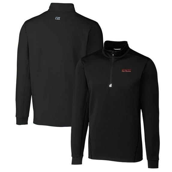 Men's Cutter & Buck Black Texas Tech Red Raiders Traverse Stretch Quarter Zip-Pullover Top