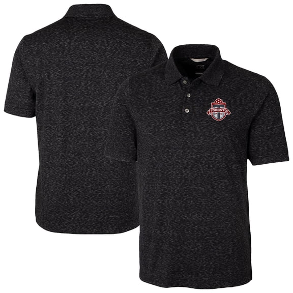 Men's-Cutter & Buck Black Toronto FC Advantage Tri-Blend Space Dye Polo
