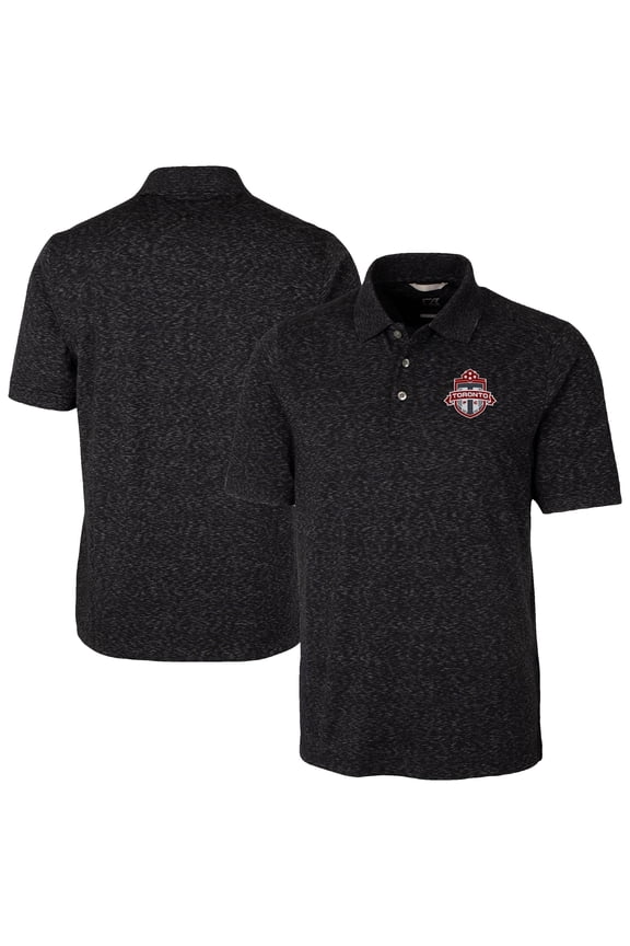 Men's-Cutter & Buck Black Toronto FC Advantage Tri-Blend Space Dye Polo