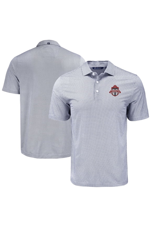 Men's-Cutter & Buck Black Toronto FC Pike Eco Diamond Dot Print Recycled Polo
