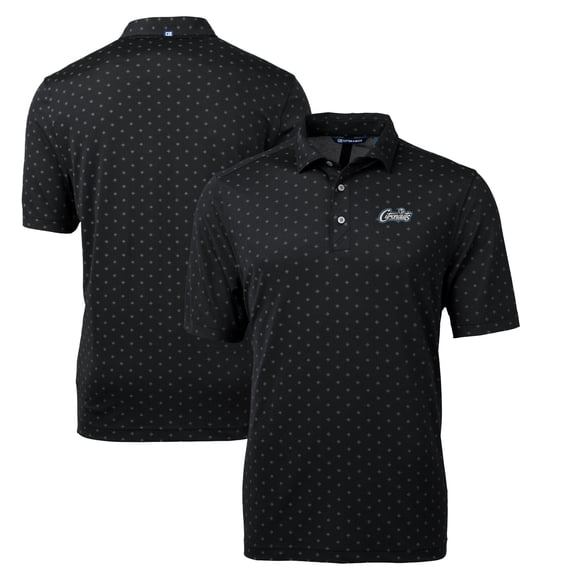 Men's Cutter & Buck Black UCF Knights Citronaut Virtue Eco Pique Tile Print Recycled Polo