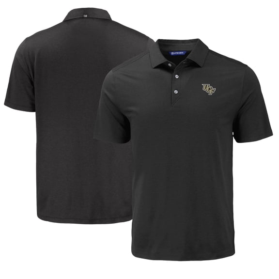 Men's Cutter & Buck Black UCF Knights Coastline Epic Comfort Eco Recycled Polo
