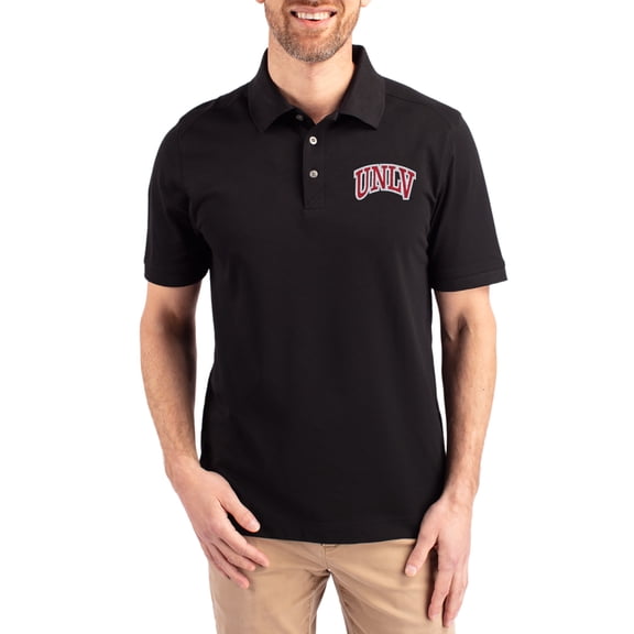 Men's Cutter & Buck Black UNLV Rebels Advantage Eco Pique Tri-Blend Polo