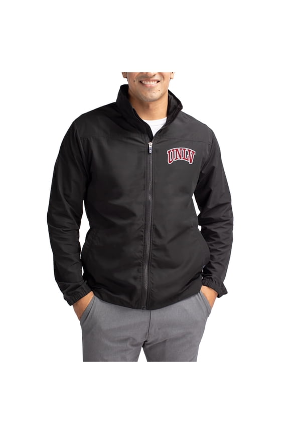 Men's Cutter & Buck Black UNLV Rebels Charter Eco Recycled Full-Zip Jacket